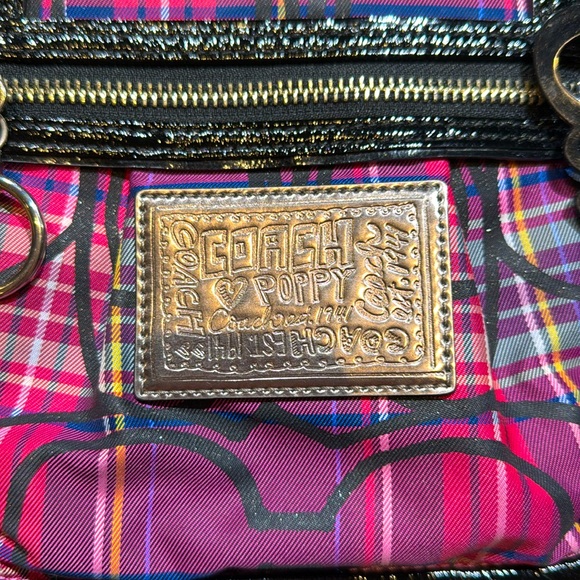 Coach -Like New! Pink black plaid purse:bag in original box! - Picture 2 of 9
